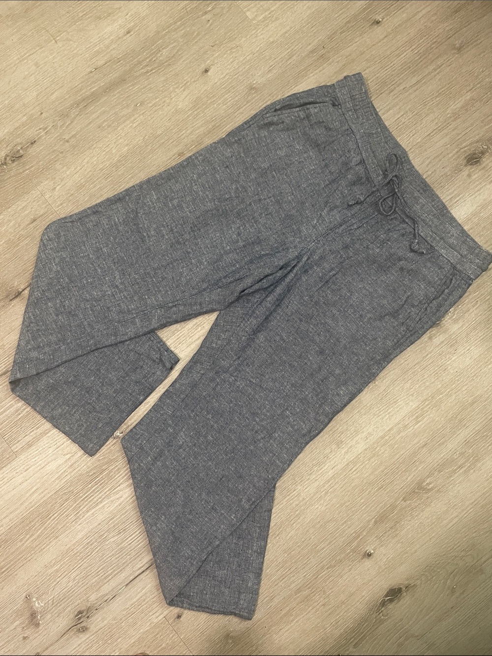 Ann Taylor Factory Women's Linen Blend Wide-Leg Drawstring Pants | Size Medium